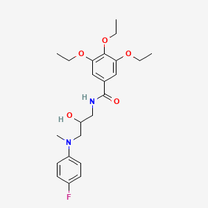 molecular formula C23H31FN2O5 B13415535 N-(3-((4-Fluorophenyl)methylamino)-2-hydroxypropyl)-3,4,5-triethoxybenzamide CAS No. 73584-11-9
