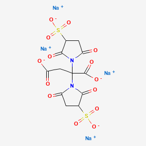 molecular formula C12H8N2Na4O14S2 B13415595 Tetrasodium 2,2-bis(2,5-dioxo-3-sulfonato-1-pyrrolidinyl)succinate 