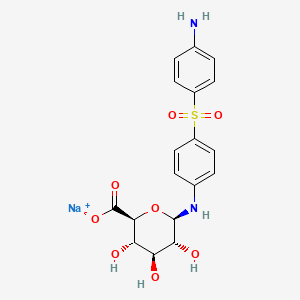 molecular formula C18H19N2NaO8S B13415641 sodium;(2S,3S,4S,5R,6R)-6-[4-(4-aminophenyl)sulfonylanilino]-3,4,5-trihydroxyoxane-2-carboxylate 