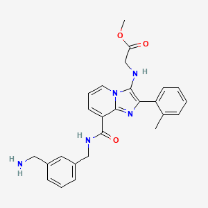 molecular formula C26H27N5O3 B13415680 N-[8-[[[[3-(Aminomethyl)phenyl]methyl]amino]carbonyl]-2-(2-methylphenyl)imidazo[1,2-a]pyridin-3-yl]glycine Methyl Ester 