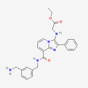 molecular formula C26H27N5O3 B13415770 N-[8-[[[[3-(Aminomethyl)phenyl]methyl]amino]carbonyl]-2-phenylimidazo[1,2-a]pyridin-3-yl]glycine Ethyl Ester 
