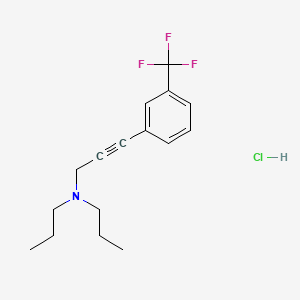 molecular formula C16H21ClF3N B13415792 N,N-Dipropyl-3-(3-(trifluoromethyl)phenyl)-2-propyn-1-amine hydrochloride CAS No. 65126-79-6