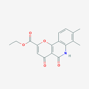 molecular formula C17H15NO5 B13415804 Ethyl 5,6-Dihydro-7,8-dimethyl-4,5-dioxo-4H-pyrano[3,2-c]quinoline-2-carboxylic Acid Ester 