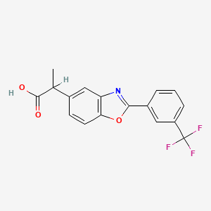 molecular formula C17H12F3NO3 B13415951 alpha-Methyl-2-(3-trifluoromethylphenyl)-5-benzoxazoleacetic acid CAS No. 51234-70-9