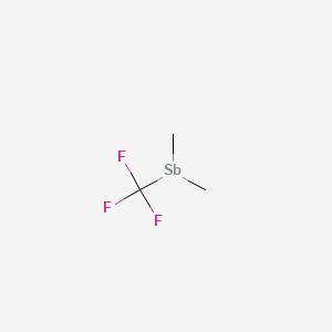 molecular formula C3H6F3Sb B13415958 Stibine, dimethyl(trifluoromethyl)- CAS No. 421-62-5
