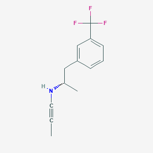 molecular formula C13H14F3N B13415997 Phenethylamine, alpha-methyl-N-(2-propynyl)-m-trifluoromethyl-, d- CAS No. 37822-90-5