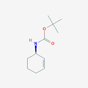 molecular formula C11H19NO2 B134160 Carbamic acid, (1R)-2-cyclohexen-1-YL-, 1,1-dimethylethyl ester (9CI) CAS No. 153833-66-0