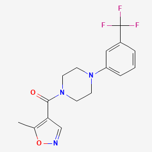 molecular formula C16H16F3N3O2 B13416063 Methanone, (5-methyl-4-isoxazolyl)[4-[3-(trifluoromethyl)phenyl]-1-piperazinyl]- 