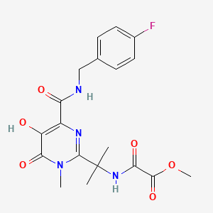 molecular formula C19H21FN4O6 B13416067 Methyl [[1-[4-[[(4-Fluorobenzyl)amino]carbonyl]-5-hydroxy-1-methyl-6-oxo-1,6-dihydropyrimidin-2-yl]-1-methylethyl]amino](oxo)acetate CAS No. 518048-04-9