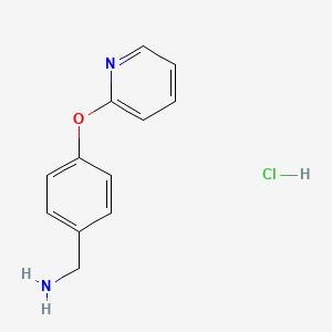 molecular formula C12H13ClN2O B1341611 4-(Pyridin-2-yloxy)benzylamine hcl CAS No. 1171884-78-8