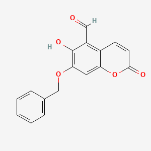 molecular formula C17H12O5 B13416113 7-Benzyl-5-carboxaldehyde-O-esculetin 