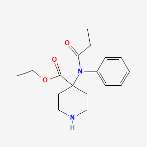 molecular formula C17H24N2O3 B13416147 Ethyl 4-[(1-oxopropyl)phenylamino]-4-piperidinecarboxylate 