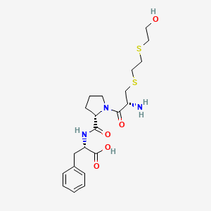 molecular formula C21H31N3O5S2 B13416177 S-[2-[(2-Hydroxyethyl)thio]ethyl]-L-cysteinyl-L-prolyl-L-phenylalanine 