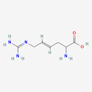 molecular formula C7H14N4O2 B13416241 trans-4,5-Dehydro-DL-homoarginine Dihydrochloride 