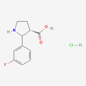 (3S)-2-(3-fluorophenyl)-3-pyrrolidinecarboxylic acid hydrochloride