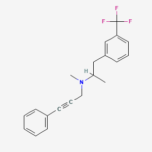 molecular formula C20H20F3N B13416299 alpha,N-Dimethyl-N-(3-phenyl-2-propynyl)-m-trifluoromethylphenethylamine CAS No. 74051-15-3