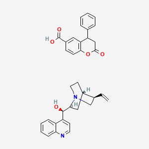 molecular formula C35H34N2O5 B13416425 6-Carboxyl-4-phenyl-3,4-dihydrocoumarin Cinchonidine Salt 