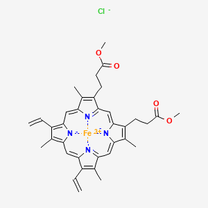 molecular formula C36H36ClFeN4O4 B13416430 Fe(iii) protoporphyrin ix dimethyl ester chloride 