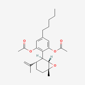 molecular formula C25H34O5 B13416483 1S,2R-Epoxy-cannabidiol-2',6'-diacetate CAS No. 54490-19-6