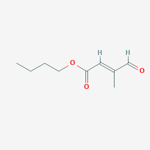 molecular formula C9H14O3 B13416557 butyl (E)-3-methyl-4-oxobut-2-enoate 