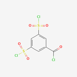 molecular formula C7H3Cl3O5S2 B13416624 Benzoyl chloride, 3,5-bis(chlorosulfonyl)- CAS No. 37828-01-6