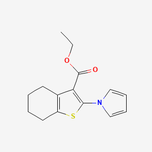 molecular formula C15H17NO2S B1341666 ethyl 2-(1H-pyrrol-1-yl)-4,5,6,7-tetrahydro-1-benzothiophene-3-carboxylate CAS No. 26176-16-9
