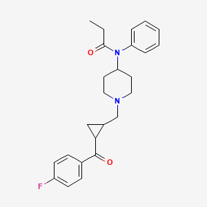 molecular formula C25H29FN2O2 B13416790 N-(1-(2-(p-Fluorobenzoyl)cyclopropyl)methyl-4-piperidino)-N-phenylpropionamide CAS No. 39757-61-4