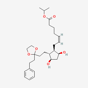 molecular formula C28H42O6 B13416799 propan-2-yl (Z)-7-[(1R,2R,3R,5S)-3,5-dihydroxy-2-[2-[2-(2-phenylethyl)-1,3-dioxolan-2-yl]ethyl]cyclopentyl]hept-5-enoate 