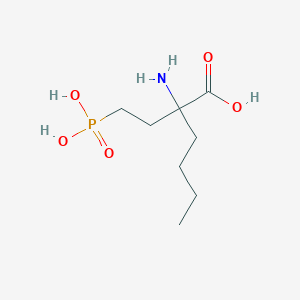 molecular formula C8H18NO5P B13417026 2-Amino-2-butyl-4-phosphonobutanoic acid 