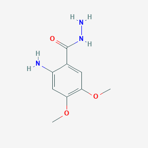 molecular formula C9H13N3O3 B13417113 2-Amino-4,5-dimethoxybenzohydrazide CAS No. 37429-98-4