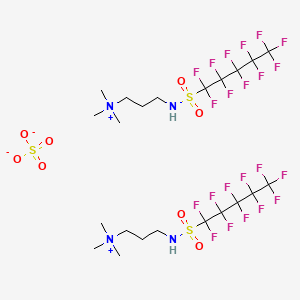 molecular formula C22H32F22N4O8S3 B13417289 trimethyl-[3-(1,1,2,2,3,3,4,4,5,5,5-undecafluoropentylsulfonylamino)propyl]azanium;sulfate CAS No. 70225-24-0