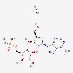 molecular formula C15H25N6O11P B13417303 azanium;[(2R,3S,4R,5S)-5-[(2R,3R,4R,5R)-2-(6-aminopurin-9-yl)-4-hydroxy-5-(hydroxymethyl)oxolan-3-yl]oxy-3,4-dihydroxyoxolan-2-yl]methyl hydrogen phosphate 