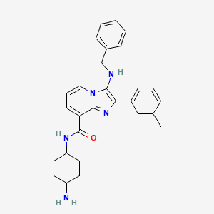 molecular formula C28H31N5O B13417392 N-(4-aminocyclohexyl)-2-(3-methylphenyl)-3-[(phenylmethyl)amino]imidazo[1,2-a]pyridine-8-carboxamide 