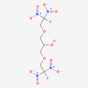 molecular formula C7H10F2N4O11 B13417430 2-Propanol, 1,3-bis(2-fluoro-2,2-dinitroethoxy)- CAS No. 35323-16-1