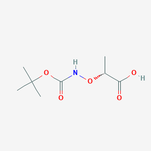 molecular formula C8H15NO5 B13417475 Propanoic acid, 2-[[[(1,1-dimethylethoxy)carbonyl]amino]oxy]-, (R)-(9CI) 