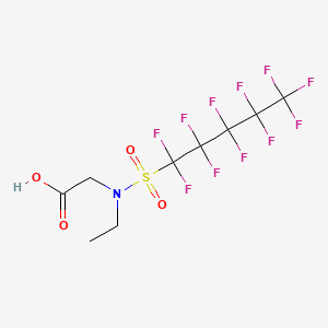 molecular formula C5F11SO2N(C2H5)CH2COOH<br>C9H8F11NO4S B13417649 Glycine, N-ethyl-N-[(undecafluoropentyl)sulfonyl]- CAS No. 68957-31-3