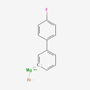 molecular formula C12H8BrFMg B13417669 3-(4-Fluorophenyl)phenylmagnesium bromide, 0.25M THF 