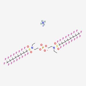 molecular formula C24H19F34N2O8PS2.H3N<br>C24H22F34N3O8PS2 B13417804 Ammonium bis(2-(N-ethyl(heptadecafluorooctane)sulphonylamino)ethyl) phosphate CAS No. 30381-98-7