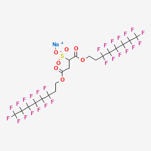 molecular formula C20H11F26NaO7S B13417825 Sodium 1,4-bis(3,3,4,4,5,5,6,6,7,7,8,8,8-tridecafluorooctyl) sulphonatosuccinate CAS No. 54950-05-9