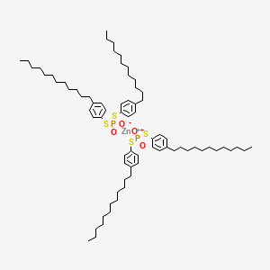 molecular formula C72H116O4P2S4Zn B13417830 Zinc, bis(O,O-bis(4-dodecylphenyl) phosphorodithioato-kappaS,kappaS')-, (T-4)- CAS No. 65045-85-4
