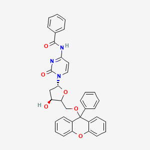molecular formula C35H29N3O6 B13417843 Cytidine, N-benzoyl-2'-deoxy-5'-O-(9-phenyl-9H-xanthen-9-yl)- CAS No. 69075-27-0