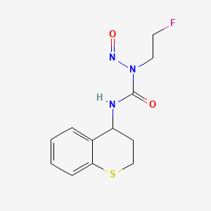 molecular formula C12H14FN3O2S B13417849 Urea, 1-(2-fluoroethyl)-1-nitroso-3-(thiochroman-4-yl)- CAS No. 33024-46-3