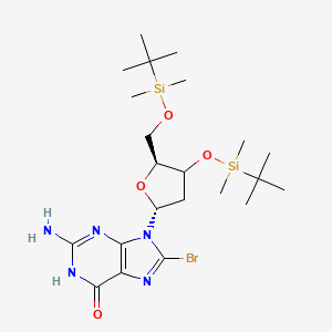 molecular formula C22H40BrN5O4Si2 B13417861 8-Bromo-3',5'-Di-O-tert-butyldimethylsilyl-2'-deoxyguanosine 