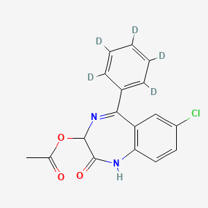 molecular formula C17H13ClN2O3 B13417913 Oxazepam-d5 Acetate CAS No. 65854-77-5