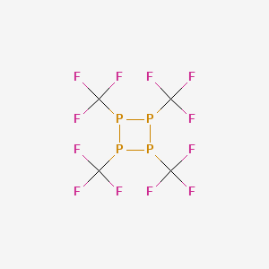 molecular formula C4F12P4 B13418016 Cyclobutaphosphane, tetrakis(trifluoromethyl)- CAS No. 393-02-2