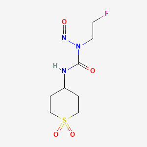 molecular formula C8H14FN3O4S B13418028 Urea, 1-(2-fluoroethyl)-1-nitroso-3-(tetrahydro-2H-thiopyran-4-yl)-, S,S-dioxide CAS No. 32319-89-4