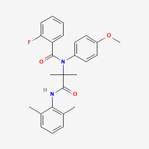 molecular formula C26H27FN2O3 B13418037 N-{1-[(2,6-dimethylphenyl)amino]-2-methyl-1-oxopropan-2-yl}-2-fluoro-N-(4-methoxyphenyl)benzamide CAS No. 443904-21-0