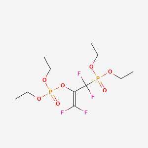 molecular formula C11H20F4O7P2 B13418049 Phosphonic acid, (2-hydroxytetrafluoroallyl)-, diethyl ester diethylphosphate (ester) CAS No. 74038-48-5