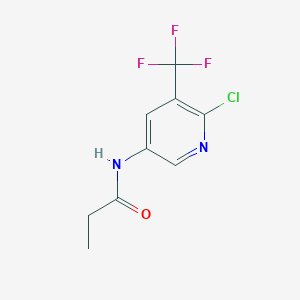 molecular formula C9H8ClF3N2O B13418066 N-(6-Chloro-5-(trifluoromethyl)pyridin-3-yl)propionamide 