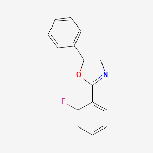 molecular formula C15H10FNO B13418070 2-(2-Fluorophenyl)-5-phenyloxazole CAS No. 391-07-1